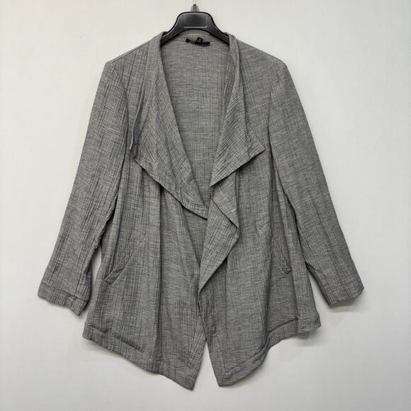 Lafayette 148 Open Front Draped Cardigan Sweater Jacket Size 10 Gray D045 -19 - Picture 1 of 16